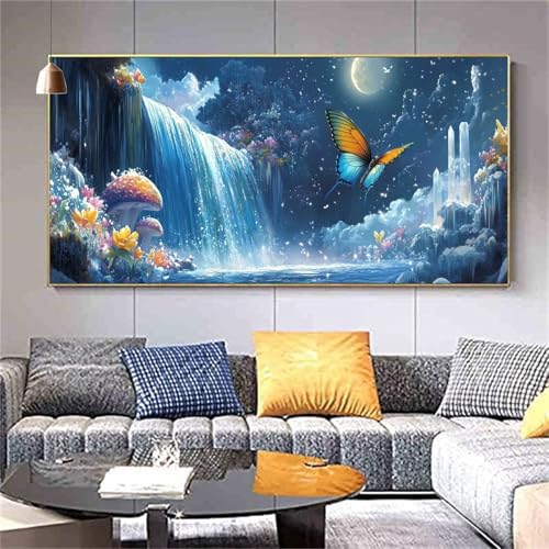 Diamond Painting Erwachsene Landschaft Wasserfall Diamond PaintingXXL 100x200cm,Malen nach Zahlen Diamant Kinder,5D DIY Diamant Kunst Malerei Sets Als Geschenk Aesthetic für Wanddekorationen kl--365 von zcscgtrhe