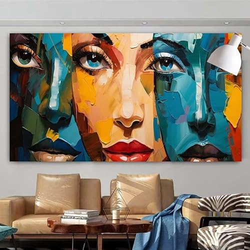 Diamond Painting Erwachsene Set,5D DIY Diamant Painting Bilder Abstrakt,Gesicht Full Diamant Malerei Cross Stitch Stickerei Set Anfänger,Diamant Painting für Wanddekoration Geschenk 60x120cm X-45 von zcscgtrhe