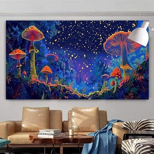 Diamond Painting Erwachsene Set,5D DIY Diamant Painting Bilder Abstrakt,Pilz Full Diamant Malerei Cross Stitch Stickerei Set Anfänger,Diamant Painting Geschenk Zuhause Wanddekoration 90x180cm X-49 von zcscgtrhe