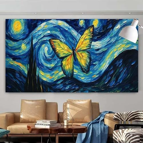 Diamond Painting Erwachsene Set,5D DIY Diamant Painting Bilder Abstrakt,Schmetterling Full Diamant Malerei Cross Stitch Stickerei Set Anfänger,Diamant Painting Wanddekoration Geschenk 100x200cm X-37 von zcscgtrhe