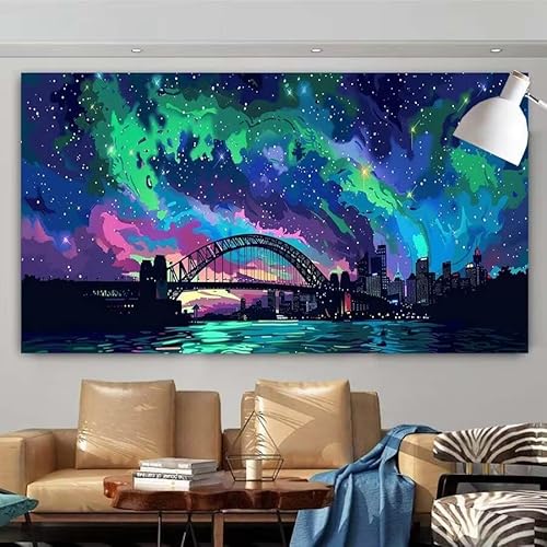 Diamond Painting Erwachsene Set,5D DIY Diamant Painting Bilder Abstrakt,Stadt Full Diamant Malerei Cross Stitch Stickerei Set Anfänger,Diamant Painting Geschenk Zuhause Wanddekoration 20x40cm X-31 von zcscgtrhe