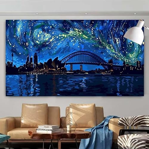 Diamond Painting Erwachsene Set,5D DIY Diamant Painting Bilder Abstrakt,Sternennacht Full Diamant Malerei Cross Stitch Stickerei Set Anfänger,Diamant Painting Wanddekoration Geschenk 40x80cm X-57 von zcscgtrhe