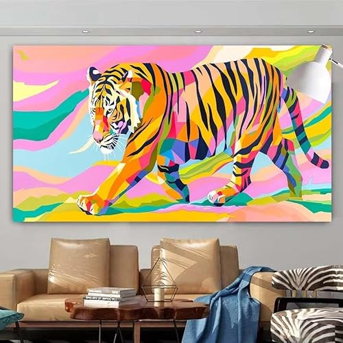 Diamond Painting Erwachsene Set,5D DIY Diamant Painting Bilder Abstrakt,Tiger Full Diamant Malerei Cross Stitch Stickerei Set Anfänger,Diamant Painting Geschenk Zuhause Wanddekoration 30x60cm X-41 von zcscgtrhe