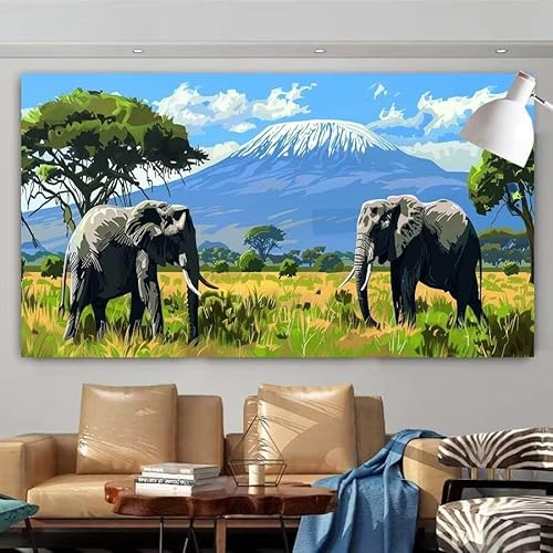 Diamond Painting Erwachsene Set,5D DIY Diamant Painting Bilder Elefant,Baum Full Diamant Malerei Cross Stitch Stickerei Set Anfänger,Diamant Painting Geschenk Zuhause Wanddekoration 50x100cm X-67 von zcscgtrhe