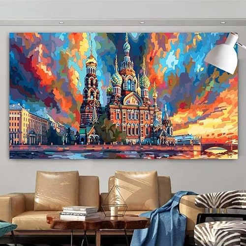 Diamond Painting Erwachsene Set,5D DIY Diamant Painting Bilder Haus,Himmel Full Diamant Malerei Cross Stitch Stickerei Set Anfänger,Diamant Painting Geschenk Zuhause Wanddekoration 90x180cm X-113 von zcscgtrhe