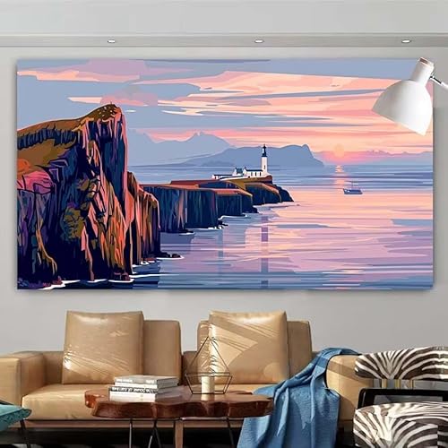 Diamond Painting Erwachsene Set,5D DIY Diamant Painting Bilder Insel,Leuchtturm Full Diamant Malerei Cross Stitch Stickerei Set Anfänger,Diamant Painting für Wanddekoration Geschenk 100x200cm X-69 von zcscgtrhe