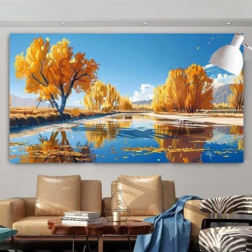 Diamond Painting Erwachsene Set,5D DIY Diamant Painting Bilder Landschaft,Baum Full Diamant Malerei Cross Stitch Stickerei Set Anfänger,Diamant Painting für Wanddekoration Geschenk 100x200cm X-133 von zcscgtrhe