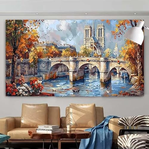 Diamond Painting Erwachsene Set,5D DIY Diamant Painting Bilder Landschaft,Brücke Full Diamant Malerei Cross Stitch Stickerei Set Anfänger,Diamant Painting für Wanddekoration Geschenk 30x60cm X-153 von zcscgtrhe