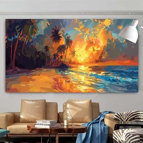 Diamond Painting Erwachsene Set,5D DIY Diamant Painting Bilder Landschaft,Meer Full Diamant Malerei Cross Stitch Stickerei Set Anfänger,Diamant Painting für Wanddekoration Geschenk 100x200cm X-117 von zcscgtrhe