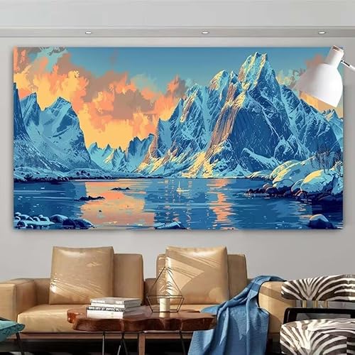 Diamond Painting Erwachsene Set,5D DIY Diamant Painting Bilder Landschaft,Meer Full Diamant Malerei Cross Stitch Stickerei Set Anfänger,Diamant Painting für Wanddekoration Geschenk 100x200cm X-139 von zcscgtrhe