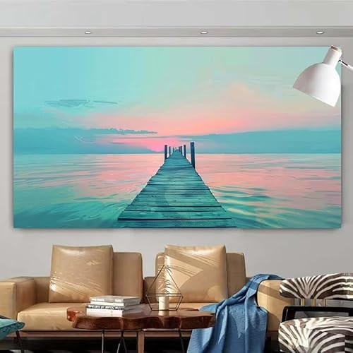 Diamond Painting Erwachsene Set,5D DIY Diamant Painting Bilder Landschaft,Meer Full Diamant Malerei Cross Stitch Stickerei Set Anfänger,Diamant Painting für Wanddekoration Geschenk 100x200cm X-141 von zcscgtrhe