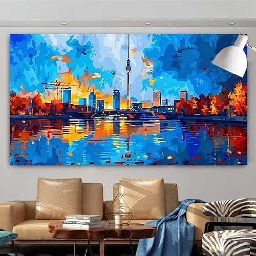 Diamond Painting Erwachsene Set,5D DIY Diamant Painting Bilder Landschaft,Stadt Full Diamant Malerei Cross Stitch Stickerei Set Anfänger,Diamant Painting für Wanddekoration Geschenk 100x200cm X-137 von zcscgtrhe