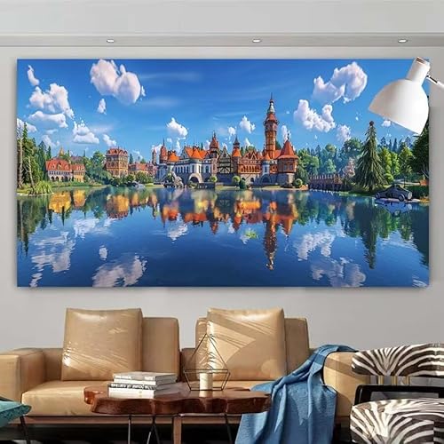 Diamond Painting Erwachsene Set,5D DIY Diamant Painting Bilder Landschaften,See Full Diamant Malerei Cross Stitch Stickerei Set Anfänger,Diamant Painting für Wanddekoration Geschenk 100x200cm X-145 von zcscgtrhe