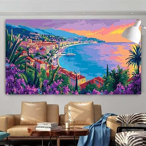 Diamond Painting Erwachsene Set,5D DIY Diamant Painting Bilder Meer,Stadt Full Diamant Malerei Cross Stitch Stickerei Set Anfänger,Diamant Painting für Geschenk Zuhause Wanddekoration 20x40cm X-167 von zcscgtrhe