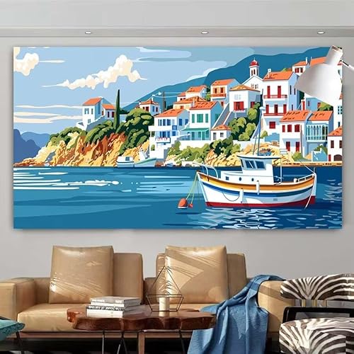 Diamond Painting Erwachsene Set,5D DIY Diamant Painting Bilder Schiff,Meer Full Diamant Malerei Cross Stitch Stickerei Set Anfänger,Diamant Painting Geschenk Zuhause Wanddekoration 100x200cm X-65 von zcscgtrhe