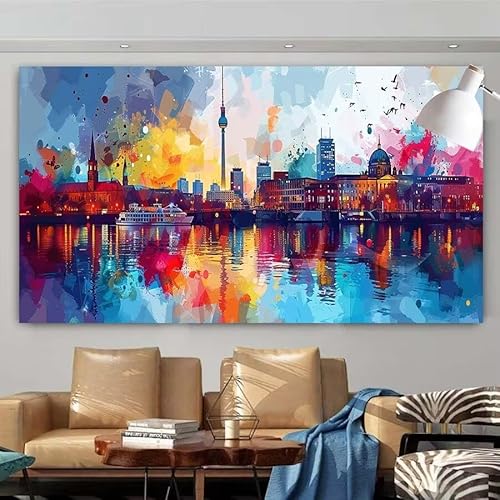 Diamond Painting Erwachsene Set,5D DIY Diamant Painting Bilder Stadt,Graffiti Full Diamant Malerei Cross Stitch Stickerei Set Anfänger,Diamant Painting Geschenk Zuhause Wanddekoration 20x40cm X-23 von zcscgtrhe