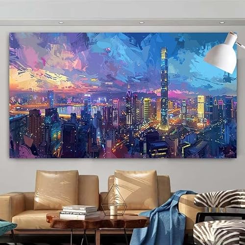 Diamond Painting Erwachsene Set,5D DIY Diamant Painting Bilder Stadt,Landschaft Full Diamant Malerei Cross Stitch Stickerei Set Anfänger,Diamant Painting für Wanddekoration Geschenk 100x200cm X-9 von zcscgtrhe