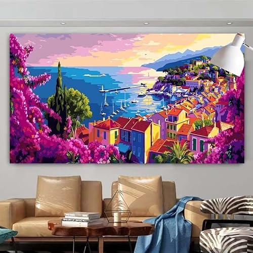 Diamond Painting Erwachsene Set,5D DIY Diamant Painting Bilder Stadt,Meer Full Diamant Malerei Cross Stitch Stickerei Set Anfänger,Diamant Painting für Geschenk Zuhause Wanddekoration 100x200cm X-11 von zcscgtrhe