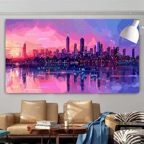 Diamond Painting Erwachsene Set,5D DIY Diamant Painting Bilder Stadt,Sonnenuntergang Full Diamant Malerei Cross Stitch Stickerei Set Anfänger,Diamant Painting Wanddekoration Geschenk 100x200cm X-21 von zcscgtrhe