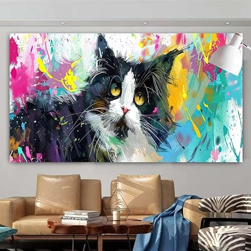 Diamond Painting Erwachsene Set,5D DIY Diamant Painting Bilder Tier,Katze Full Diamant Malerei Cross Stitch Stickerei Set Anfänger,Diamant Painting für Geschenk Zuhause Wanddekoration 40x80cm X-103 von zcscgtrhe