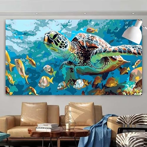 Diamond Painting Erwachsene Set,5D DIY Diamant Painting Bilder Tier,Schildkröte Full Diamant Malerei Cross Stitch Stickerei Set Anfänger,Diamant Painting für Wanddekoration Geschenk 20x40cm X-101 von zcscgtrhe