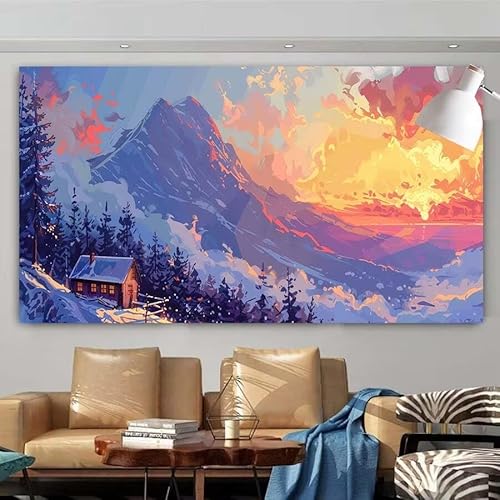 Diamond Painting Erwachsene Set,5D DIY Diamant Painting Bilder Winter,Haus Full Diamant Malerei Cross Stitch Stickerei Set Anfänger,Diamant Painting für Geschenk Zuhause Wanddekoration 20x40cm X-77 von zcscgtrhe