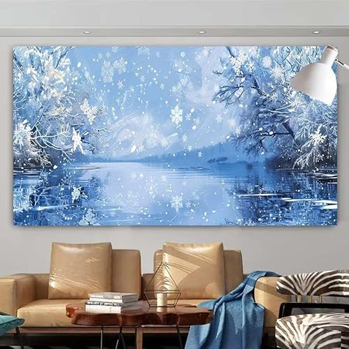 Diamond Painting Erwachsene Set,5D DIY Diamant Painting Bilder Winter,Schnee Full Diamant Malerei Cross Stitch Stickerei Set Anfänger,Diamant Painting Geschenk Zuhause Wanddekoration 30x60cm X-97 von zcscgtrhe