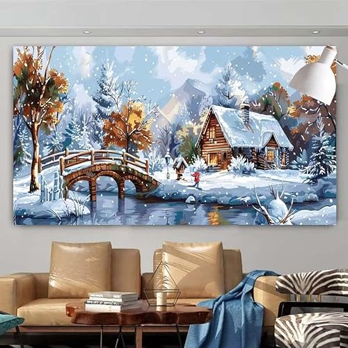 Diamond Painting Erwachsene Set,5D DIY Diamant Painting Bilder Winter,Stadt Full Diamant Malerei Cross Stitch Stickerei Set Anfänger,Diamant Painting Geschenk Zuhause Wanddekoration 100x200cm X-95 von zcscgtrhe