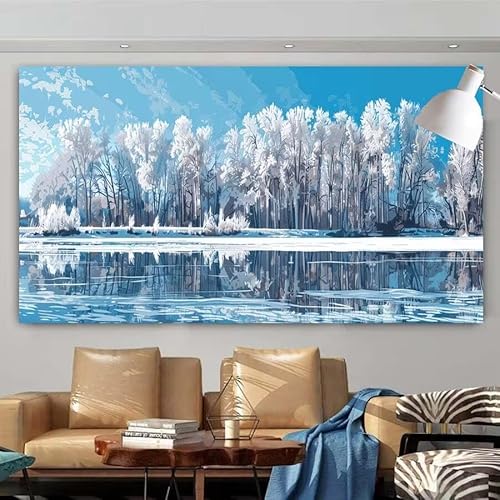 Diamond Painting Erwachsene Set,5D DIY Diamant Painting Bilder Winter,Wald Full Diamant Malerei Cross Stitch Stickerei Set Anfänger,Diamant Painting Geschenk Zuhause Wanddekoration 100x200cm X-91 von zcscgtrhe