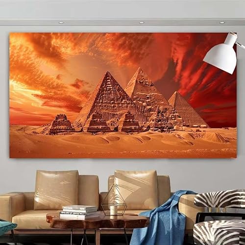 Diamond Painting Erwachsene Set,5D Diamant Painting Bilder Pyramide,Sonnenuntergang Full Diamant Malerei Cross Stitch Stickerei Set Anfänger,Diamant Painting Wanddekoration Geschenk 80x160cm X-297 von zcscgtrhe