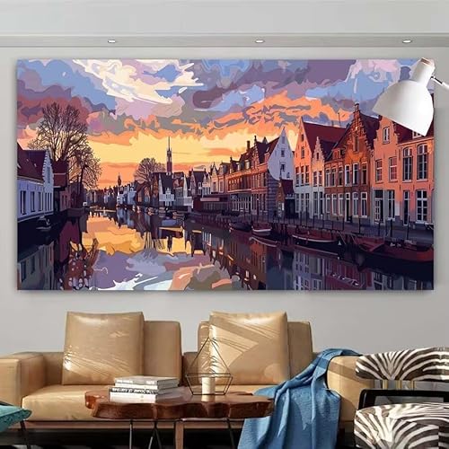 Diamond Painting Erwachsene Set,5D Diamant Painting Bilder Städte,Landschaften Full Diamant Malerei Cross Stitch Stickerei Set Anfänger,Diamant Painting Geschenk Zuhause Wanddekoration 90x180cm X-17 von zcscgtrhe