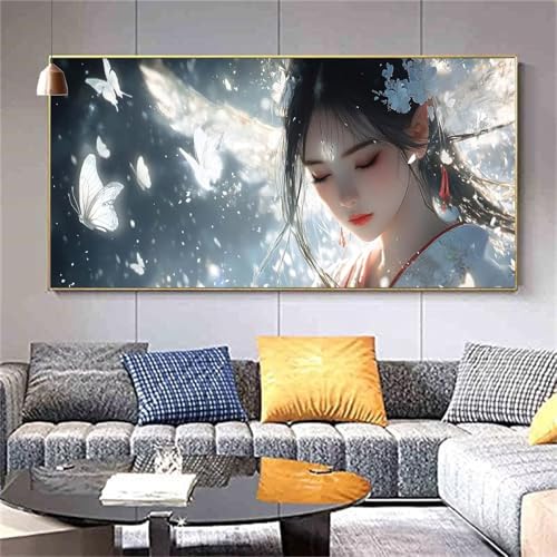 Diamond Painting Fräulein Diamond Painting Erwachsene,Diamant Painting Bilder Schmetterling Crystal Art Bastelset,Diamond Painting Set für Aesthetic Room Decor Personalisierte Geschenke 80x160cm Z811 von zcscgtrhe