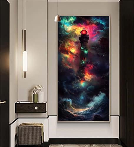 Diamond Painting Leuchtturm Diamond Painting Erwachsene,Diamant Painting Bilder Abstrakt Crystal Art Bastelset,Diamond Painting Set für Aesthetic Room Decor Personalisierte Geschenke 100x200cm Z955 von zcscgtrhe