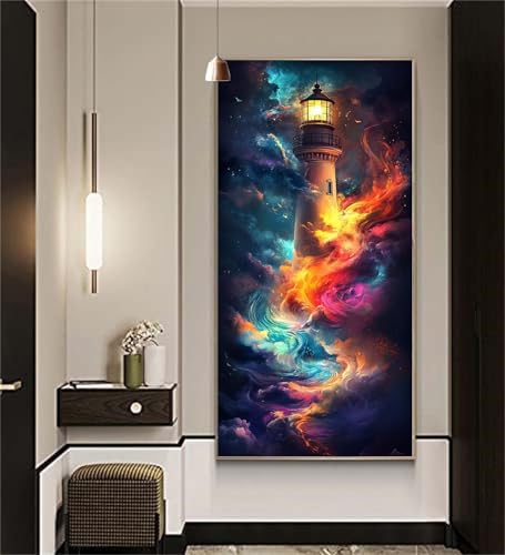 Diamond Painting Leuchtturm Diamond Painting Erwachsene,Diamant Painting Bilder Landschaft Crystal Art Bastelset,Diamond Painting Set für Aesthetic Room Decor Personalisierte Geschenke 100x200cm Z957 von zcscgtrhe