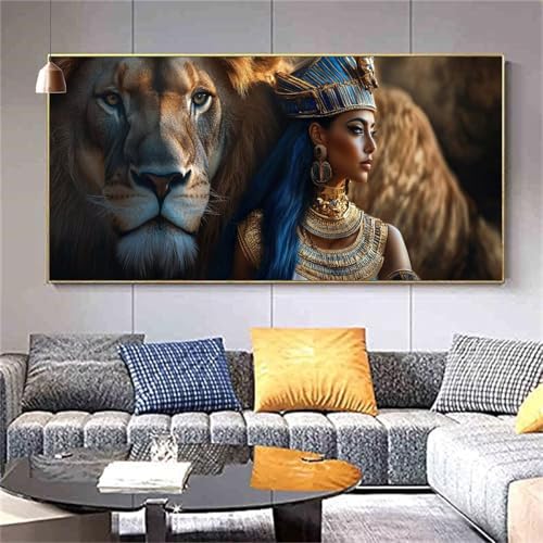 Diamond Painting Löwe Diamond Painting Erwachsene,Diamant Painting Bilder Frau DIY Vollbohrer Crystal Art Bastelset,Diamond Painting Set Aesthetic Room Decor Personalisierte Geschenke 100x200cm Z703 von zcscgtrhe