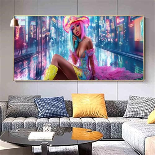 Diamond Painting Stadt Diamond Painting Erwachsene,Diamant Painting Bilder Miss DIY Vollbohrer Crystal Art Bastelset,Diamond Painting Set Aesthetic Room Decor Personalisierte Geschenke 100x200cm Z23 von zcscgtrhe