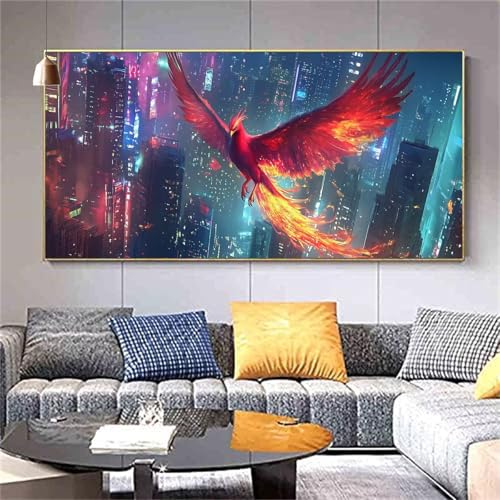 Diamond Painting Stadt Diamond Painting Erwachsene,Diamant Painting Bilder Phoenix DIY Vollbohrer Crystal Art,Diamond Painting Set für Aesthetic Room Decor Personalisierte Geschenke 100x200cm Z13 von zcscgtrhe