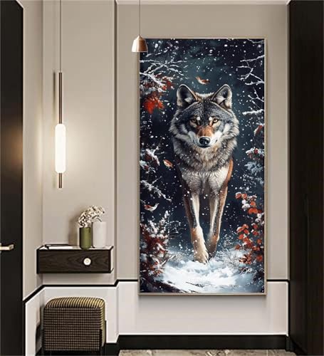 Diamond Painting Tiere Diamond Painting Erwachsene,Diamant Painting Bilder Wolf DIY Vollbohrer Crystal Art Kits,Diamond Painting Set für Aesthetic Room Decor Personalisierte Geschenke 80x200cm Z969 von zcscgtrhe