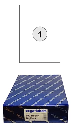 2.000 Etiketten 105 x 148 mm selbstklebend einzeln = DIN A6 Bögen (1x1 Etikett DIN A6) - 2.000 Blatt BigPack - Universell für Laser/Inkjet/Kopierer einsetzbar - Adressetiketten 148 x 105 mm einzeln von zega-labels