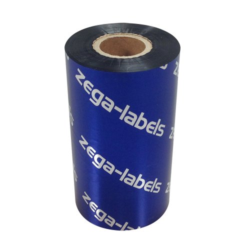 zega-labels Thermotransfer Farbband 110 mm x 300 m - zega blue (Wachs Premium) - Farbseite AUSSEN - Ribbon für Zebra ZT-Serie/ZM400/ZD420T/ZD421T/ZD230T - 1 Zoll Kern Ø 25 mm - für Papieretiketten von zega-labels