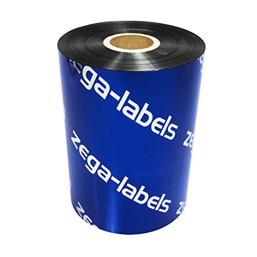 zega-labels Thermotransfer Farbband 110 mm x 600 m - zega silver (Wachs/Harz Wischfest) - Farbseite AUSSEN - für Industriedrucker mit grosser Farbbandaufnahme 1 Zoll Kern Ø 25 mm für Papieretiketten von zega-labels