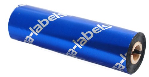 zega-labels Thermotransfer Farbband 110 mm x 74 m - zega blue (Wachs Premium) - für Zebra GK/GX/GC/TLP - 1/2 Zoll Kern Ø 12,7 mm - für Papieretiketten von zega-labels