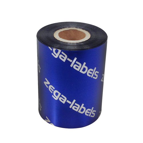 zega-labels Thermotransfer Farbband 80 mm x 300 m - zega blue (Wachs Premium) - Farbseite AUSSEN - für Zebra ZT-Serie/ZM400/Z4M+/S4M/ZD420T/ZD620T - 1 Zoll Kern Ø 25 mm - für Papieretiketten von zega-labels