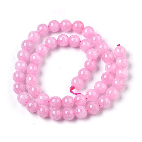 ZEMRIO 8mm Natürlich Rosenquarz Edelstein Perlen Für Schmuck Herstellung DIY Armband Halskette Runde Perlen Perlen (Rosenquarz, 8mm) von zemrio