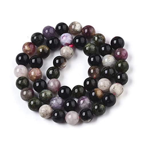 ZEMRIO 8mm Natürlich Turmalin Edelstein Perlen Für Schmuck Herstellung DIY Armband Halskette Runde Perlen Perlen (Turmalin, 8mm) von zemrio