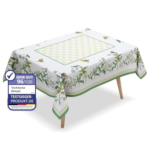 Tischdecke aus Baumwolle | Rechteckig - abwaschbar | partytischdecken für Haushalt, Camping, Party & Anlässe - Perfekt für Esstisch & Gartentisch - Hochzeit (140x180) von zenuzi