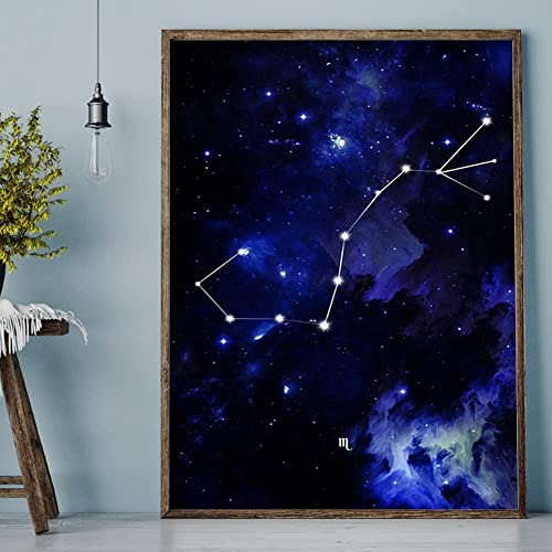 zeyungood DIY 5D Diamant malerei Sternbilder 5D Diamond Painting 12 Konstellation Voll Bohrer Strass Stickerei Kreuzstich Wand Deko 30x40cm (Skorpion) von zeyungood