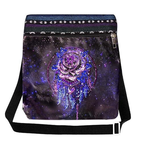 zeyunty 5D Diamond Painting Tasche Umhängetasche, Diamond Painting Schultertasche, DIY Handtasche Einkaufstasche Wiederverwendbar Organizer Tasche (04) von zeyunty