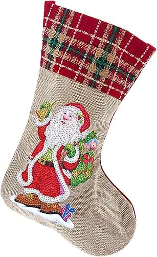 zeyunty 5D Diamond Painting Weihnachtsstrumpf Weihnachtssocken Set, DIY Diamond Painting Weihnachten Deko Socken Weihnachtsdeko Geschenktasche Party Deko (B) von zeyunty