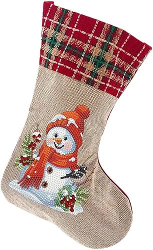 zeyunty 5D Diamond Painting Weihnachtsstrumpf Weihnachtssocken Set, DIY Diamond Painting Weihnachten Deko Socken Weihnachtsdeko Geschenktasche Party Deko (G) von zeyunty